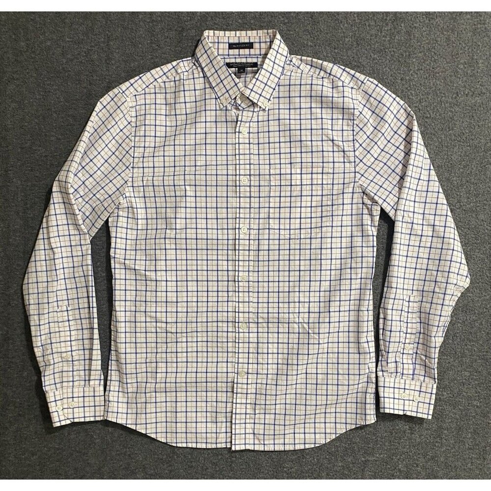 Banana Republic Button Down Shirt Mens Long Sleeve Check Casual Collared Size M